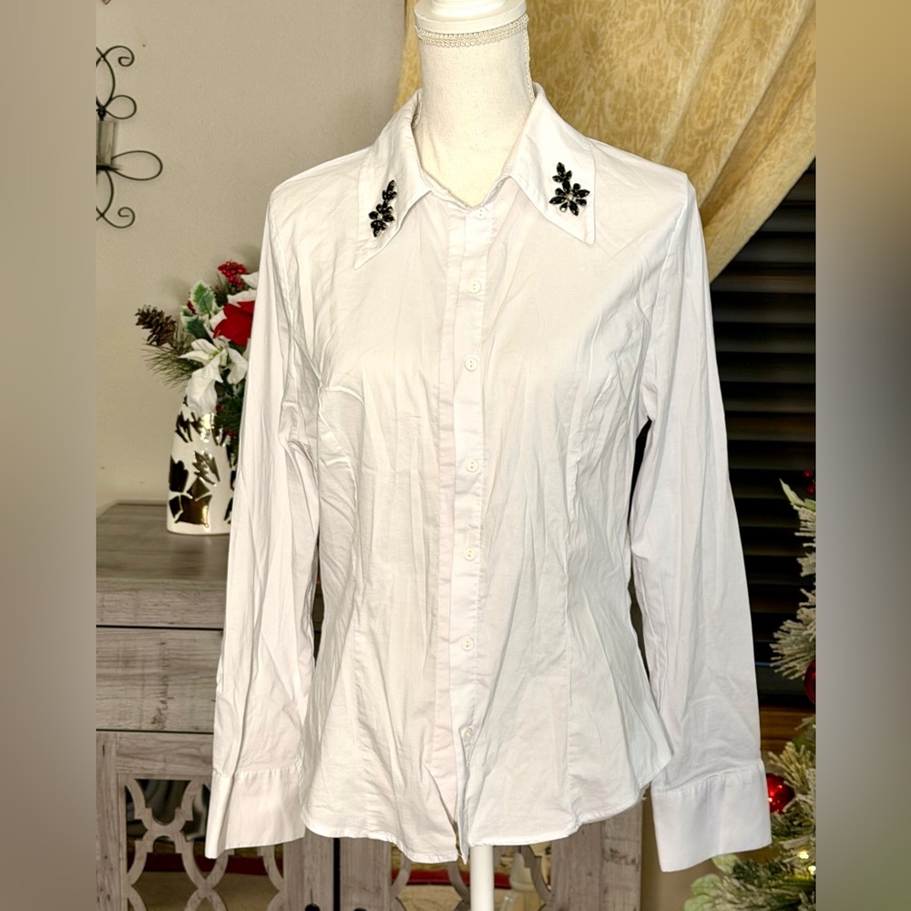 Zara Embroidered White Women's Top